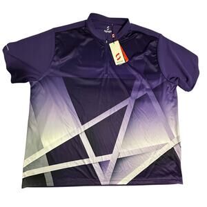 NWT Savalino 1/4 Zip Purple/Black Bowling Shirt 3XL
